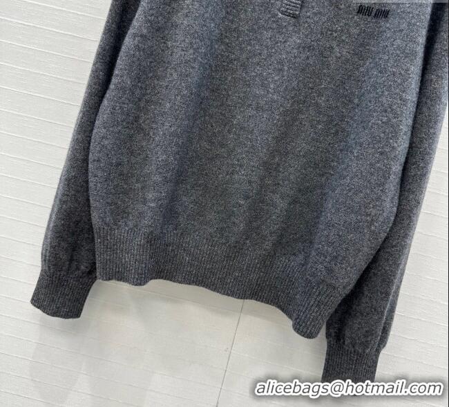 Traditional Discount Miu Miu Cashmere Shirt MM111442 Grey 2025