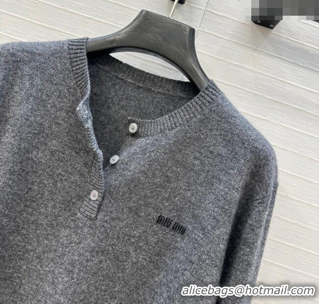 Traditional Discount Miu Miu Cashmere Shirt MM111442 Grey 2025