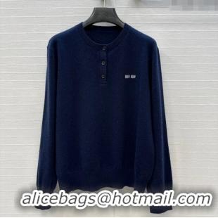 Inexpensive Discount Miu Miu Cashmere Shirt MM111442 Blue 2025