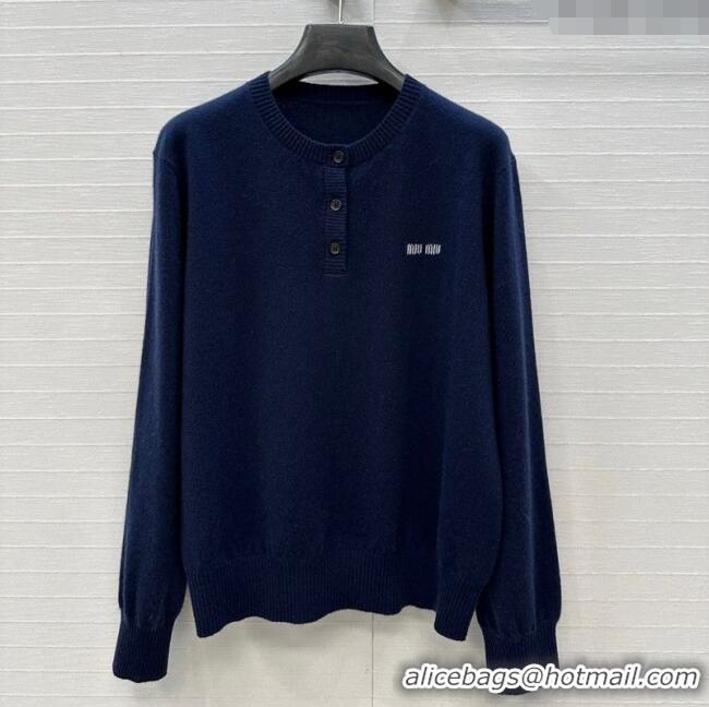 Inexpensive Discount Miu Miu Cashmere Shirt MM111442 Blue 2025