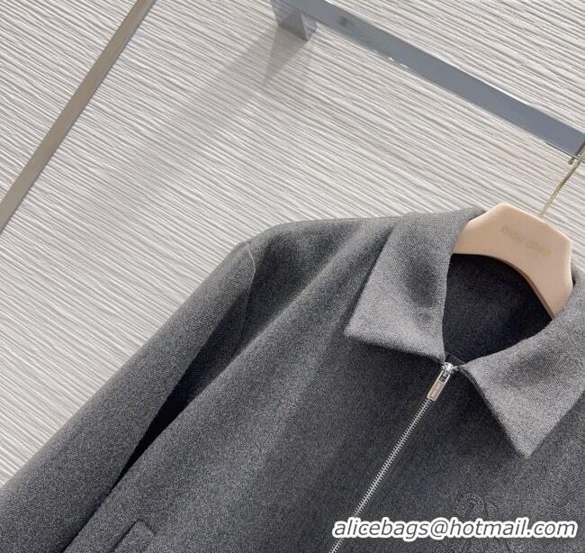 Famous Brand Miu Miu Cotton Jacket MM111450 Grey 2025