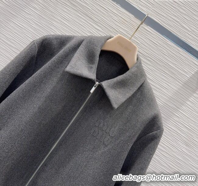 Famous Brand Miu Miu Cotton Jacket MM111450 Grey 2025