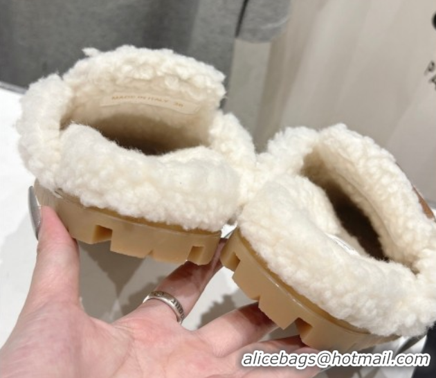 Best Price Prada Suede and Shearling Slippers Brown2 2025 PR101107 1027005