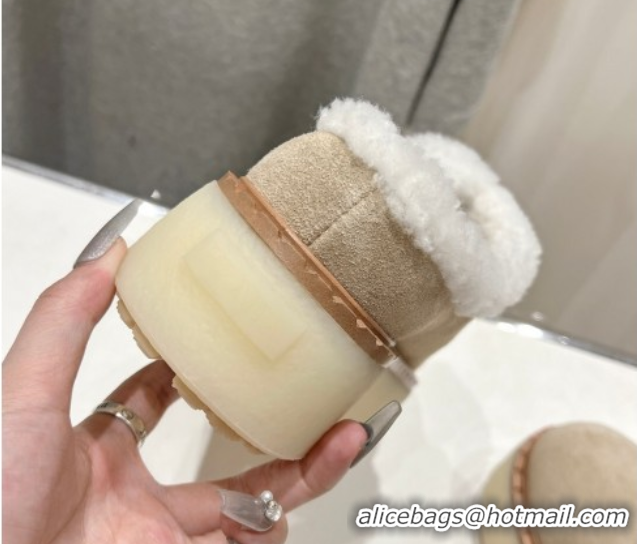 Charming Prada Suede and Wool Platform Mules Beige 1S715N 1027008