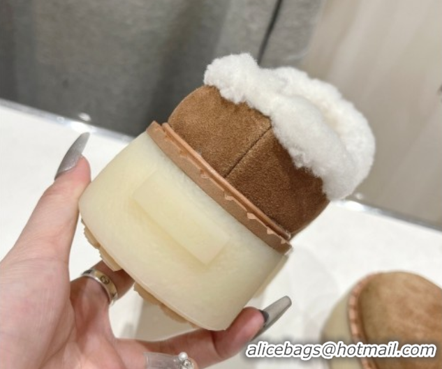 Unique Style Prada Suede and Wool Platform Mules Brown 1S715N 1027010