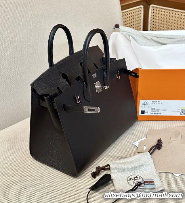 Promotional Discount Hermes Birkin 25 Bag Epsom Leather HB25 Black/Silver