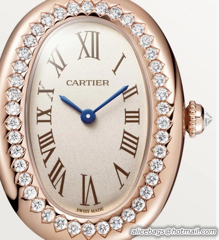 Best Price Cartier Baignoire Watch Diamond Dial 31mm CRWJBA0041 Rose Gold