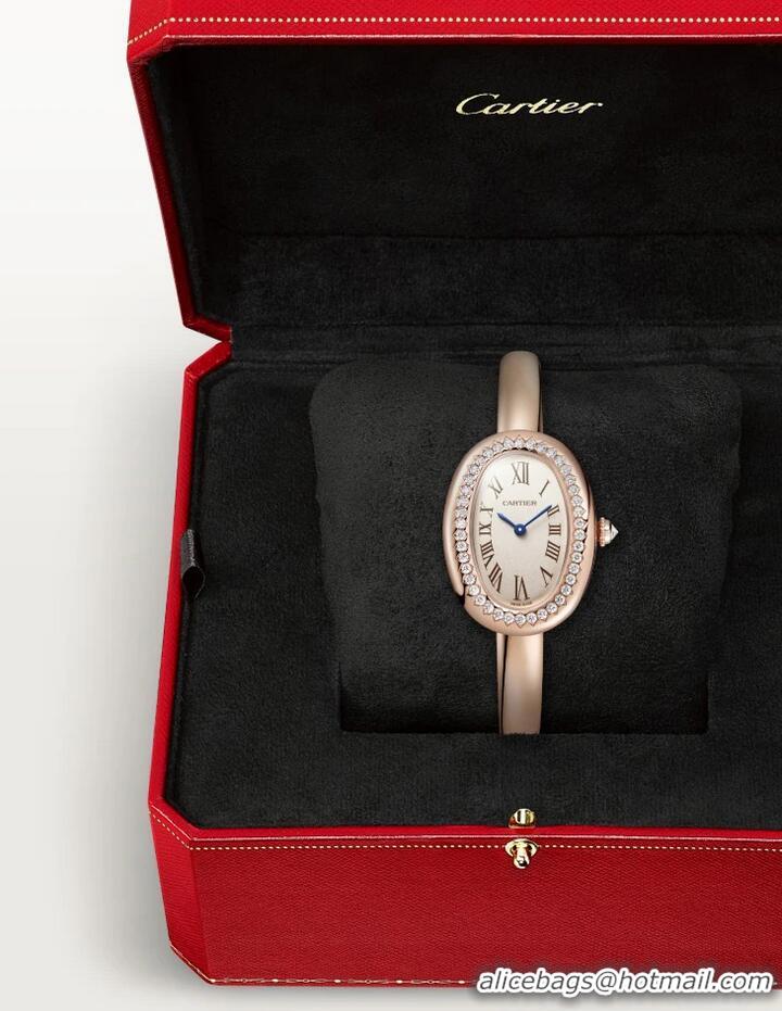 Best Price Cartier Baignoire Watch Diamond Dial 31mm CRWJBA0041 Rose Gold