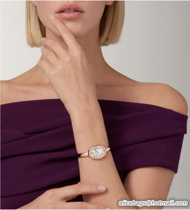 Best Price Cartier Baignoire Watch Diamond Dial 31mm CRWJBA0041 Rose Gold
