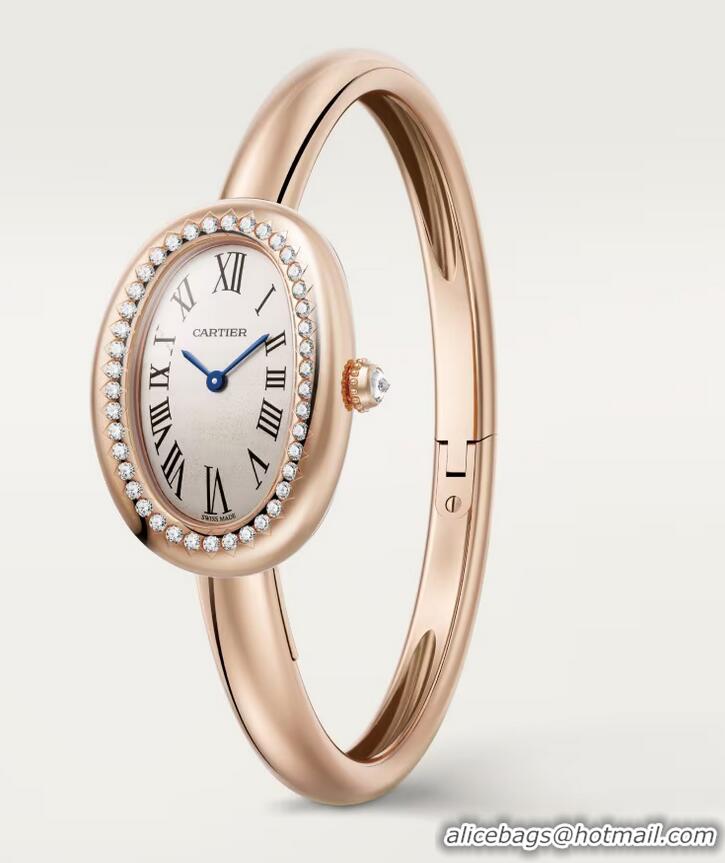 Best Price Cartier Baignoire Watch Diamond Dial 31mm CRWJBA0041 Rose Gold