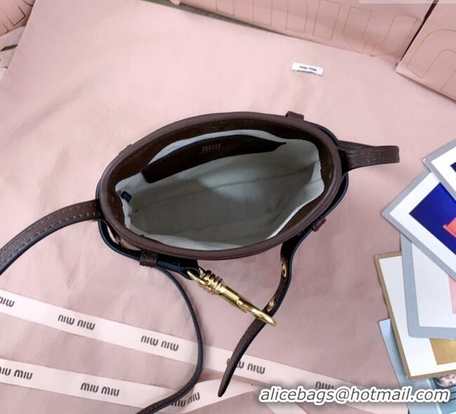Top Quality Miu Miu Nappa Leather Pouch Mini Bag 5NR461 Briarwood Brown 2025