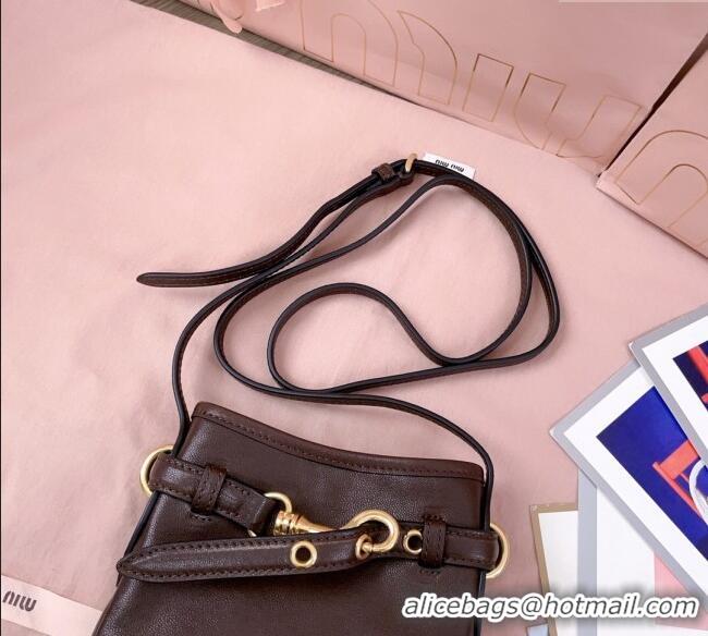 Top Quality Miu Miu Nappa Leather Pouch Mini Bag 5NR461 Briarwood Brown 2025