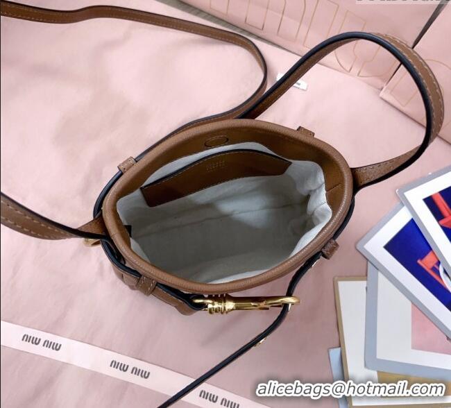 Inexpensive Miu Miu Nappa Leather Pouch Mini Bag 5NR461 Light Brown 2025