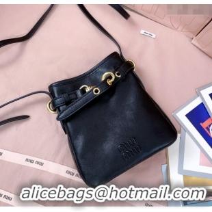 Buy Discount Miu Miu Nappa Leather Pouch Mini Bag 5NR461 Black 2025