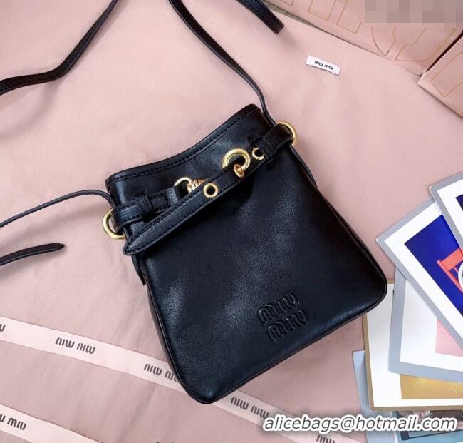 Buy Discount Miu Miu Nappa Leather Pouch Mini Bag 5NR461 Black 2025