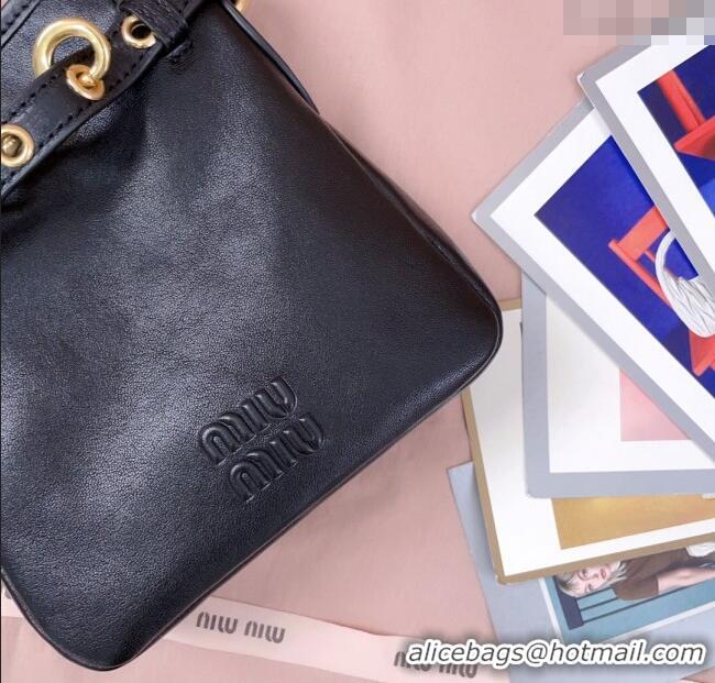 Buy Discount Miu Miu Nappa Leather Pouch Mini Bag 5NR461 Black 2025
