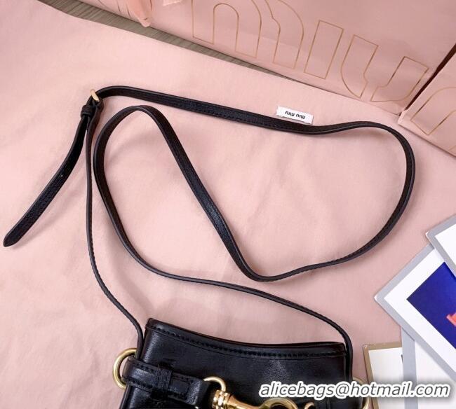 Buy Discount Miu Miu Nappa Leather Pouch Mini Bag 5NR461 Black 2025