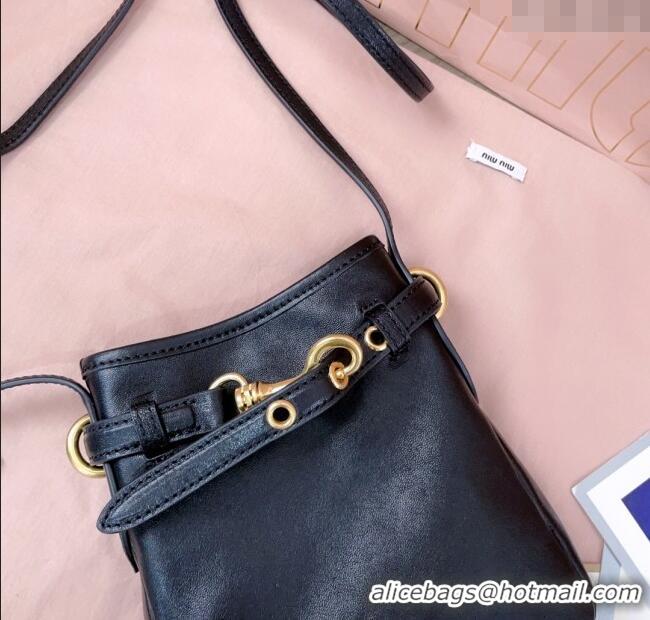 Buy Discount Miu Miu Nappa Leather Pouch Mini Bag 5NR461 Black 2025