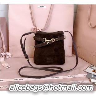 Grade Design Miu Miu Suede Pouch Mini Bag 5NR461 Dark Brown 2025