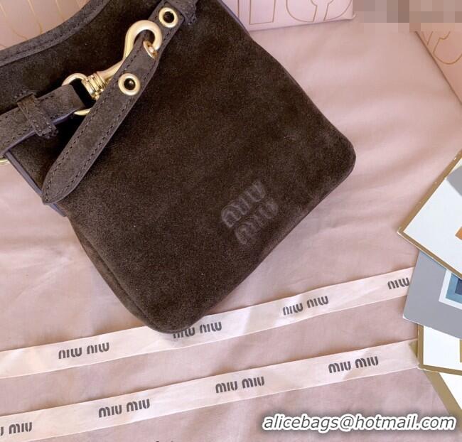 Grade Design Miu Miu Suede Pouch Mini Bag 5NR461 Dark Brown 2025