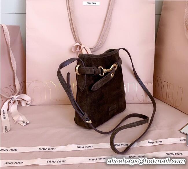 Grade Design Miu Miu Suede Pouch Mini Bag 5NR461 Dark Brown 2025