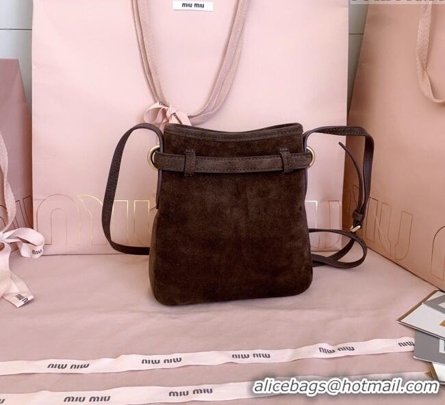 Grade Design Miu Miu Suede Pouch Mini Bag 5NR461 Dark Brown 2025