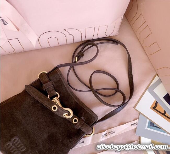 Grade Design Miu Miu Suede Pouch Mini Bag 5NR461 Dark Brown 2025