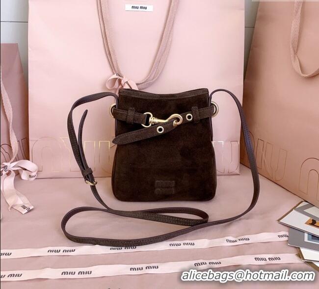 Grade Design Miu Miu Suede Pouch Mini Bag 5NR461 Dark Brown 2025