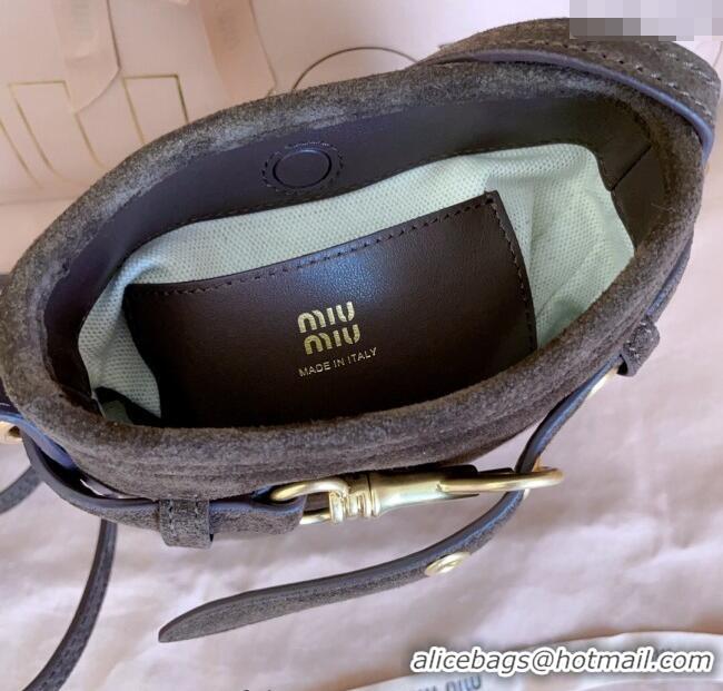 Grade Design Miu Miu Suede Pouch Mini Bag 5NR461 Dark Brown 2025