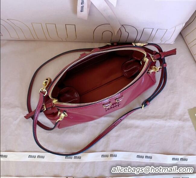 Reasonable Price Miu Miu Leather Clutch Shoulder Bag 5BF131 Ruby Red 2025