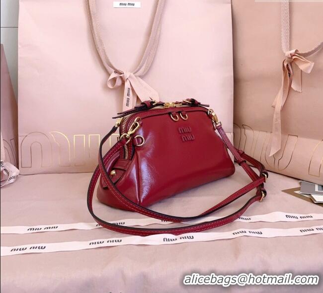 Reasonable Price Miu Miu Leather Clutch Shoulder Bag 5BF131 Ruby Red 2025