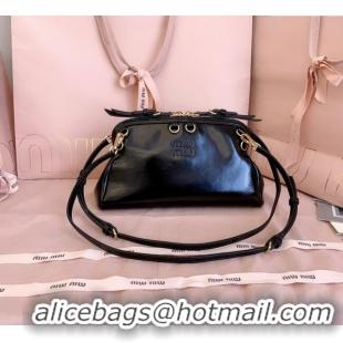 Affordable Price Miu Miu Leather Clutch Shoulder Bag 5BF131 Black 2025