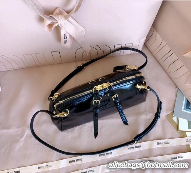 Affordable Price Miu Miu Leather Clutch Shoulder Bag 5BF131 Black 2025