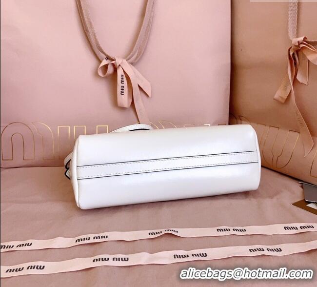 Free Shipping Discount Miu Miu Leather Clutch Shoulder Bag 5BF131 White 2025