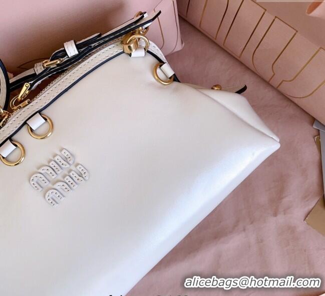 Free Shipping Discount Miu Miu Leather Clutch Shoulder Bag 5BF131 White 2025