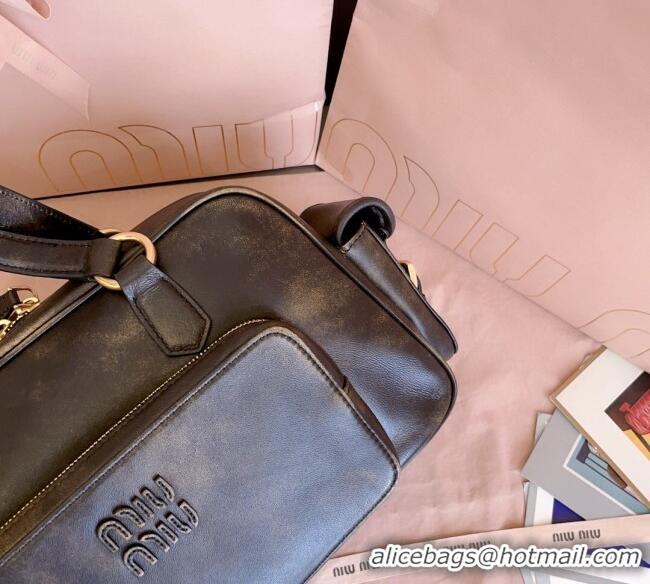 Promotional Miu Miu Pocket nappa leather top-handle bag 5BB179 Coffee Brown 2025