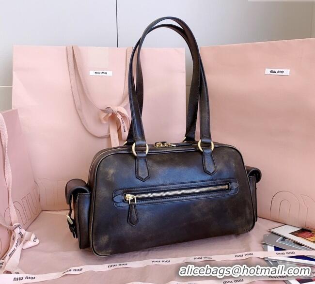 Promotional Miu Miu Pocket nappa leather top-handle bag 5BB179 Coffee Brown 2025