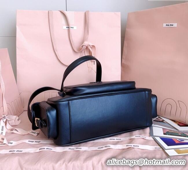 Fashion Discount Miu Miu Pocket nappa leather top-handle bag 5BB179 Black 2025