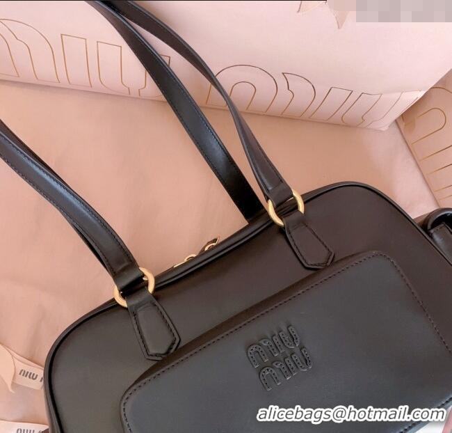 Fashion Discount Miu Miu Pocket nappa leather top-handle bag 5BB179 Black 2025