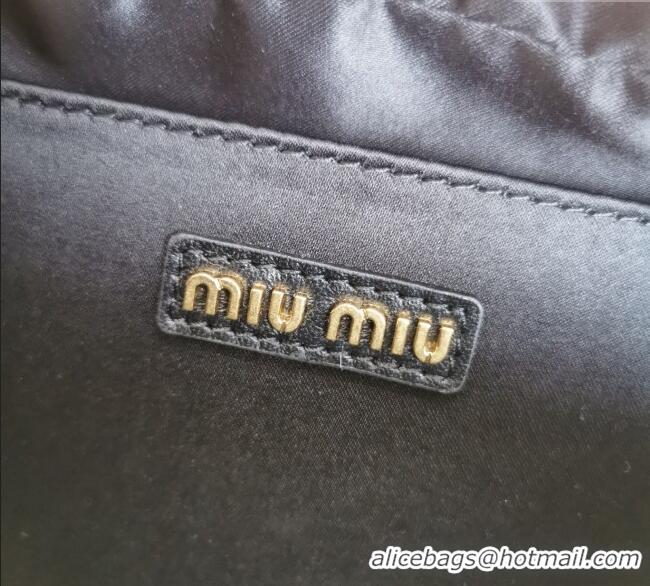 Famous Brand Miu Miu Matelasse Nappa Leather Top Handle Bag 5BB123 Black 2025