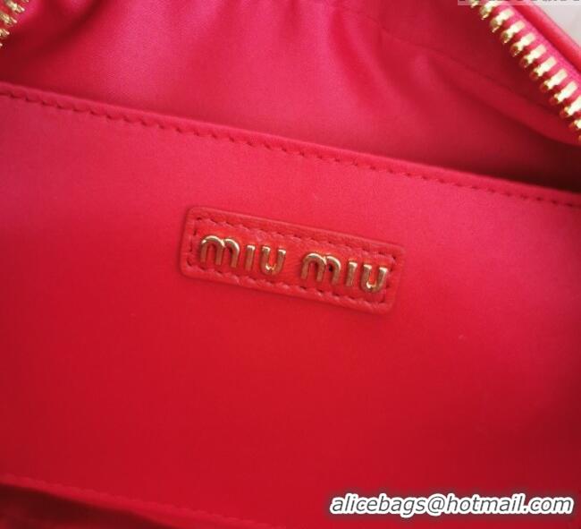 Well Crafted Miu Miu Matelasse Nappa Leather Top Handle Bag 5BB123 Red 2025