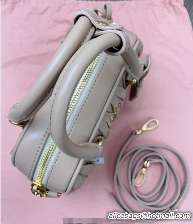 Well Crafted Miu Miu Matelasse Nappa Leather Top Handle Bag 5BB123 Beige 2025