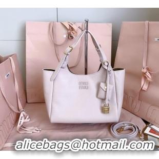 Top Design Miu Miu Leather handbag Water 5BA304 Lily Pink 2025