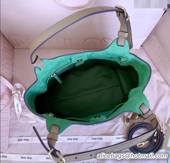 Famous Brand Miu Miu Leather handbag 5BA304 Caramel Brown 2025