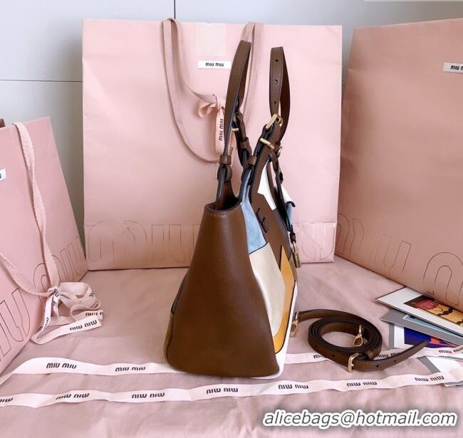 Well Crafted Miu Miu Patchwork Leather handbag 5BA304 Brown 2025