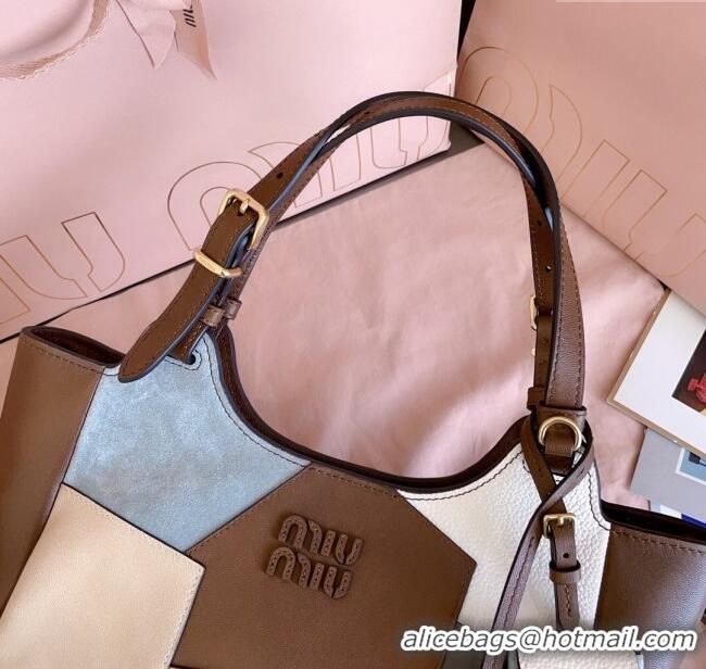 Well Crafted Miu Miu Patchwork Leather handbag 5BA304 Brown 2025