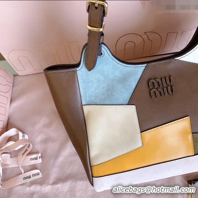 Well Crafted Miu Miu Patchwork Leather handbag 5BA304 Brown 2025