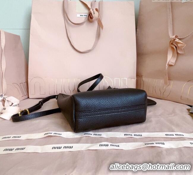 Shop Inexpensive Miu Miu Leather bucket bag 5BE099 Dark Brown 2025