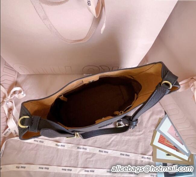 Grade Quality Miu Miu Leather bucket bag 5BE098 Dark Brown 2025