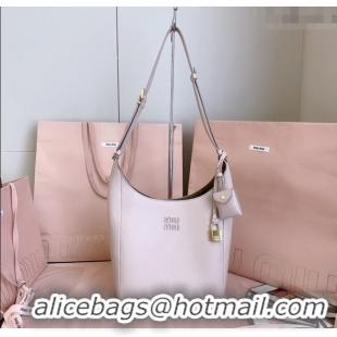 Super Quality Miu Miu Leather bucket bag Water 5BE098 Lily Pink 2025